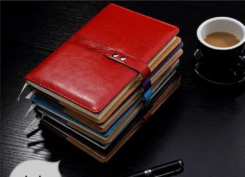 Leather Cover Business Notebook 2016 New Fashion Diary Monthly Planner Agenda Journal Papers Stationary Organizer