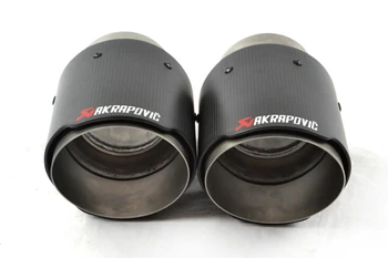 63mm/76mm Coated Akrapovic carbon fiber + stainless steel exhaust tip endpipe tail for bmw 3 series f30 f31 320i