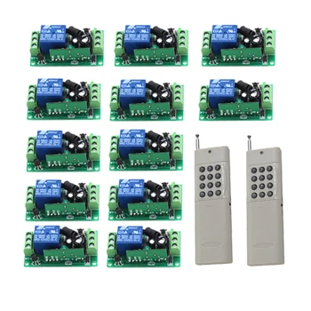RF DC 12V 1000M 2X Transmitter 12X 1 Channel 10A Relays Smart Wireless Remote Control Switch Whit Transmitter SKU: 5438