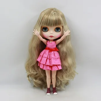 Blyth nude doll 30cm fashion birthday dolls Brown long hair with bangs joint body Wholesale blyth dolls