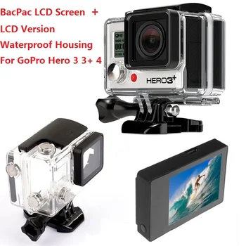 Gopro Hero 3 3+ 4 Accessories Gopro LCD BacPac Display Screen+LCD Version Waterproof Protective Housing Case For Gopro 4 3+ 3