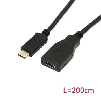 50pcs USB-C USB 3.1 Type C Male to Female Extension Data Connector Cable for Macbook Tablet Mobile Phone 200cm 2m 6ft ,By Fedex