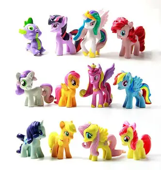 16pcs/set Cartoon Pet Horse Princess Celestia Princess Luna Unicorn Action Toy Figures Christmas Little Gift Kids Toys