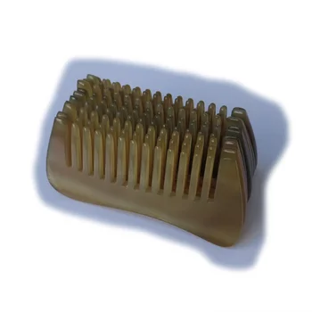 2pcs/set New type yellow ox horn thicken high polishing beauty guasha tool 1pcs comb and 1pcs reniform plate