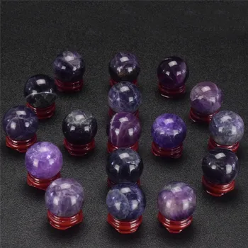 1 pcs Crystal Balls with Stand 35mm Natural Fluorite Sphere Feng Shui Home Decor Natural Stone Healing Chakra Hand Massage Balls