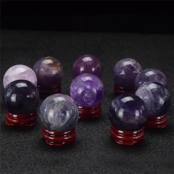 1 pcs Crystal Balls with Stand 35mm Natural Fluorite Sphere Feng Shui Home Decor Natural Stone Healing Chakra Hand Massage Balls