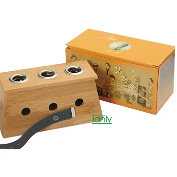 Wholesale & retail three hole bamboo moxa box