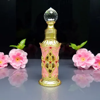 10ml miniature decorative emtpy Glass bottles for Arabic Perfume Oil Fragrance, glass dropper bottle w/crystal cap