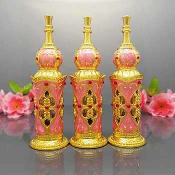 10ml miniature decorative emtpy Glass bottles for Arabic Perfume Oil Fragrance, glass dropper bottle w/crystal cap