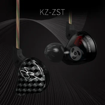 Original KZ ZST Earphone Dynamic Driver Earbuds Noise Cancelling Headset HIFI with Microphone for Earpods Airpods