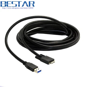 15ft 5m USB 3.0 A type Cable Male to Micro USB 3.0 B Male Cable 5 meters with Mount Panel Screws for Hard Disk Mobile Phone