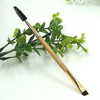 24pcs Double Ended Bamboo Handle Eyebrow + Lash Brush Beauty Makeup Comestic Tool