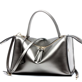 Fashion Genuine Leather Top Handle Hand Bag Women Solid Zipper Designers Brand Ladies Casual Tote Crossbody Bag