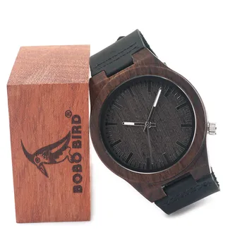Bobobird B12 Men's Asymmetric Design Bamboo Wooden Watches with Leather Band With Box Dropshipping