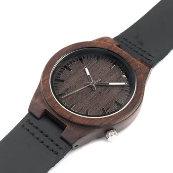Bobobird B12 Men's Asymmetric Design Bamboo Wooden Watches with Leather Band With Box Dropshipping