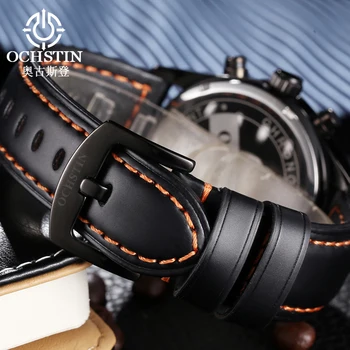 OCHSTIN Fashion Quartz Watches Men Waterproof Sport Leather Wrist Watch Men Clock Male 24 Hours reloj montre homme