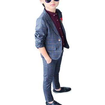 Baby Clothes Sets Kids Boys Wedding Party Formal Clothing Suit Comfy Breathable Coat+Pants+Breastpin