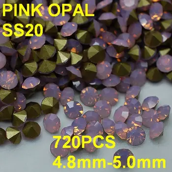 SS20 1440pcs/bag New Design Golden Point Back Pink Color Opal Rhinestones 4.8mm-5.0mm Diy Crystal Rhinestones Decoration