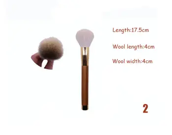 Pro 15Pcs Bamboo Makeup Brushes Set Powder Foundation Eyeliner Lip Contour Concealer Smudge Brush Tools Khaki Blusher Kits