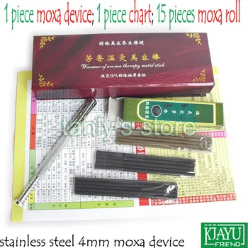 Stainless Steel Small Size Face Moxibustion Device / Moxa cone (use 4mm moxa roll) 4set/lot