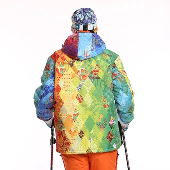 Hot Men's Ski Wear Waterproof Breathable Printing Winter Thick Warm Outdoor Mountaineering Mens Jacket Ski Suit Skiing Gear MJ12