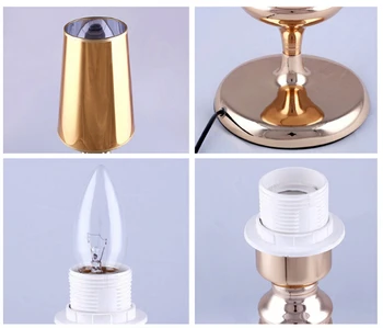 New modern brief table lamp golden PVC lampshade Iron base led bedside lamp for living room bed room led E27 LAMP1716