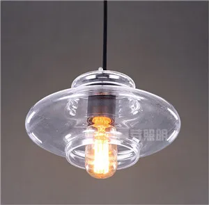 Modern brief Screw thread crystal pendent lamp for bar/dining room decor lamp LED E27 bulb A/B/C style clear color glass lamp