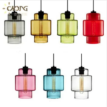 Vintage Creative Handmade Candy Colors Crystal Glass Led E27 Pendant Light for Dining Room Bar Restaurant AC 80-265V 1365