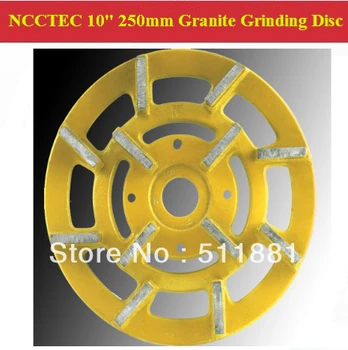 2nd step] 10'' Metal Bond Diamond Granite Slabs Grinding Disc | 250mm grit 200# granite abrasive wheel | 12 segments iron base