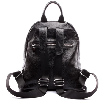 2017 Fashion Genuine Leather Backpack Women Waterproof Luxury Brand Escolar Mochila Feminina for Teenage Girls Black