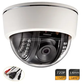 720P Plastic Dome Day/Night 3.6mm Security HD IP 1.0MP Camera Two-way Audio