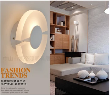 Modern brief fashion novel creative design round 6w led acryl decorative wall lamp living room bed room aisle indoor light1578