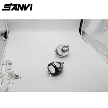 2017 New SANVI Bi-LED Lens Headlight 35W 6000K With Mask and High Bright Angel Eye LED Headlight for Cars