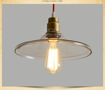 Loft iron glass led e27 vintage pendant light American industrial lamp for dining room bar restaurant decor AC 90-265V 1855
