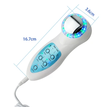 Portable 7 Color 3MH Led Photon Ultrasonic Ultrasound Facial Skin Care Therapy Device