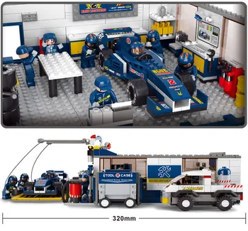 Sluban model building kits compatible with lego city f1 525 3D blocks Educational model & building toys hobbies for children