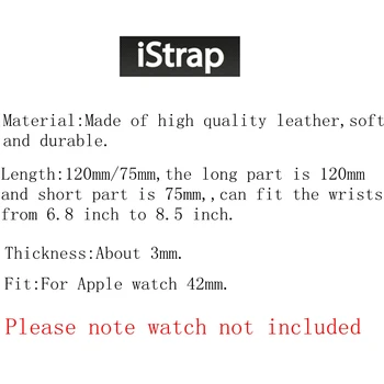 IStrap Brown 42mm Strap For Apple Watch Genuine Leather Replacement Bracelet For Apple Watch Band 42mm Super Soft