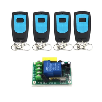 1-CH 220v 30a wireless remote control switch learning code 4 remote & 1 receiver for electric door window SKU: 5329