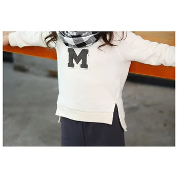 Winter Two Pieces Girls Clothing Sets Casual O-Neck Long Sleeve M Letter Children Kids Sport Clothes