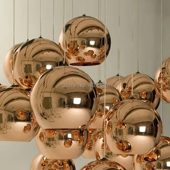 15cm/20cm Plating Mirror Glass Ball Pendant Ceiling Lamp Golden Ball Droplight Coffee Shop Cafe Bar Dining Room Hall Way Club