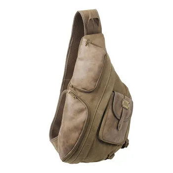 AERLIS Men Women Vintage Canvas Leather Shoulder Backpack Travel School Sling Military Bag Rucksack For Teenagers Quality 6218