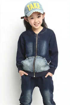 Fashion Children Denim Suit For Girl Spring And Autumn Wholesale And Retail With