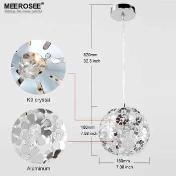Beautiful Silver Crystal Chandelier Light Fixture Aluminum Hanging Lamp Crystal Light for Dining Bedroom Brazil
