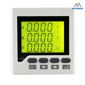 3AV6Y-1T panel size 72*72 mm low price AC three phase voltmeter, LCD digital voltage meter with rs 485