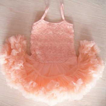 Adorable Baby Girl Dress Kids Girls Birthday Champagne Rose Dress First Birthday Cake Smash Outfit Petti Tutu Dress