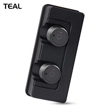 TEAL Mini Twins Bluetooth Earphones Wireless Bass HIFI Stereo In-Ear Earbuds Sport Headset with Charge Dock for Smartphone