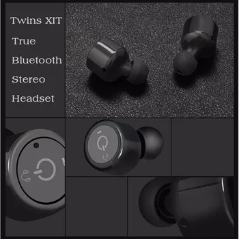 TEAL Mini Twins Bluetooth Earphones Wireless Bass HIFI Stereo In-Ear Earbuds Sport Headset with Charge Dock for Smartphone