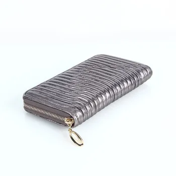HANZISHA Genuine Leather Women Wallet Sheepskin Standard Wallet Long Clutch Fashion Multiple Holder Wallet Bag