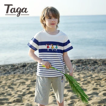 TAGA 2017 New boys clothes short sleeve T-shirt+shorts 2-piece set O-neck soldier pattern boys clothing set children clothing