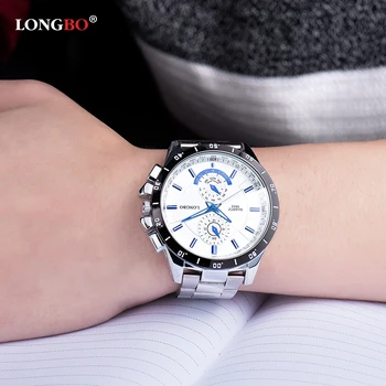 New Luxury Brand LONGBO 8833 Fashion Sport Men Wrist Watches Stainless Steel Luminous Hands Luxury Business Male's Quartz Watch